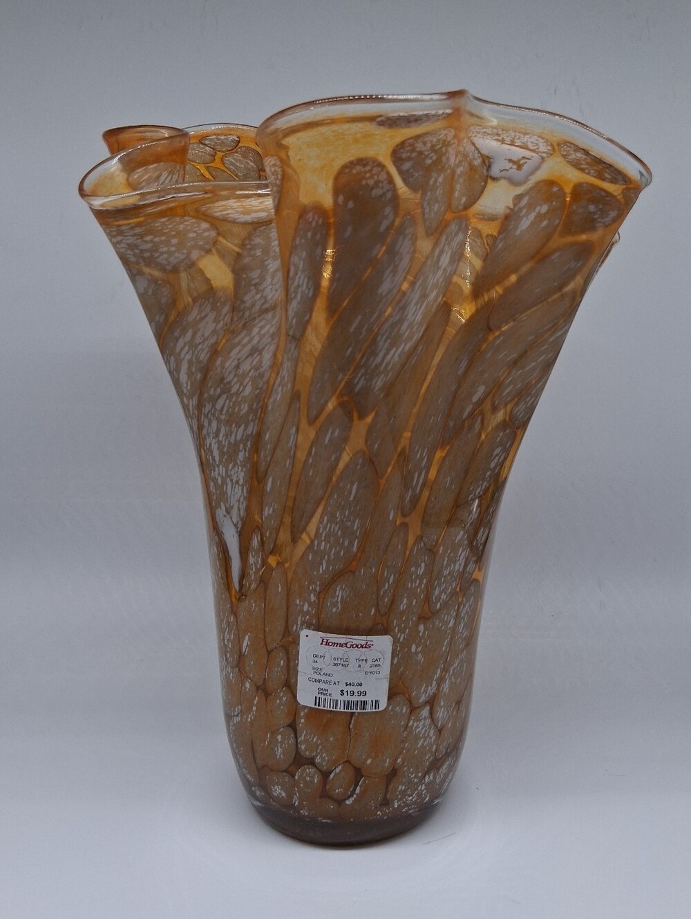 New Home Goods Assymetrical Artistic Decorative 13.5 in. H Glass Vase - Picture 4 of 9